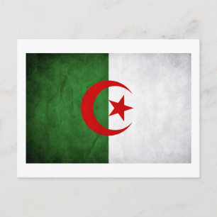 Carte Postale Drapeau national de Grunge Algérie
