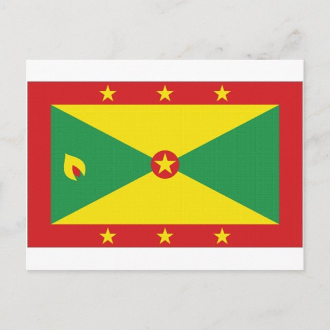 Carte Postale Drapeau national de la Grenade (Devant)