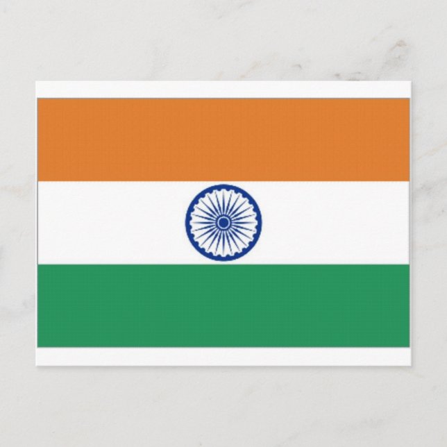 Carte Postale Drapeau national de l'Inde (Devant)