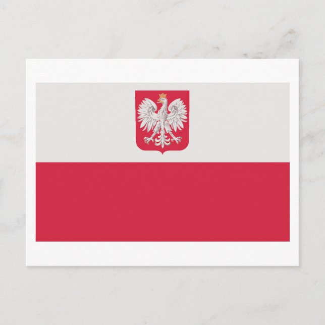 Carte Postale Drapeau national de Pologne (Devant)