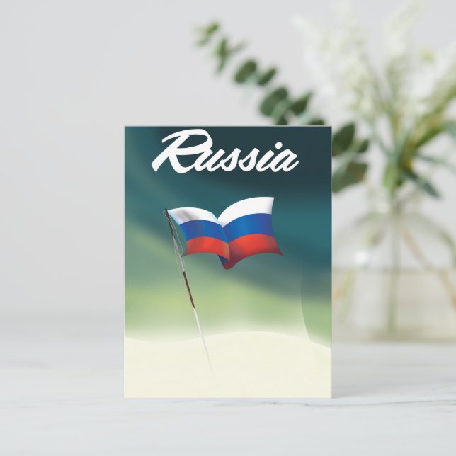 Carte Postale Drapeau national de Russie (Debout devant)