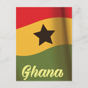 Carte Postale Drapeau national du Ghana affiche de voyage de sty