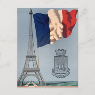 Poster Carte drapeau france 
