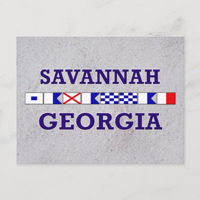Carte postale Drapeau Nautique Savannah (Devant)