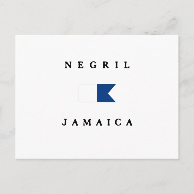 Carte Postale Drapeau Negril Jamaica Alpha Dive (Devant)