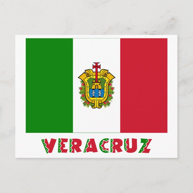 Carte Postale Drapeau non officiel de Veracruz (Devant)