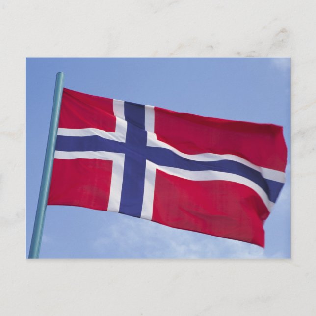 Carte Postale Drapeau norvégien RF) (Devant)