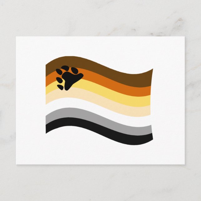Carte Postale Drapeau ondoyant de la fierté de l'ours (Devant)