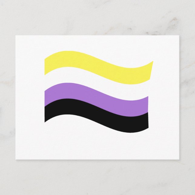 Carte Postale Drapeau ondoyant non binaire (Devant)