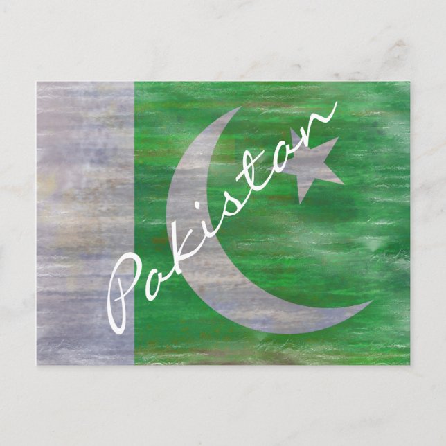 Carte Postale Drapeau pakistanais en détresse (Devant)