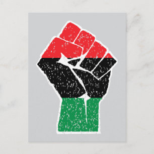 Carte Postale Drapeau panafricain Poing, Histoire noire afro-amé
