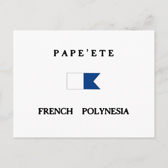 Carte Postale Drapeau Pape'ete Polynésie Française Alpha Dive (Devant)