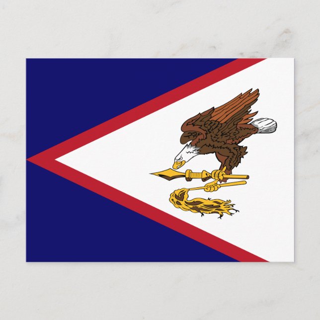 Carte Postale Drapeau patriotique d'American Samoa (Devant)
