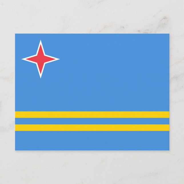 Carte Postale Drapeau patriotique d'Aruba (Devant)