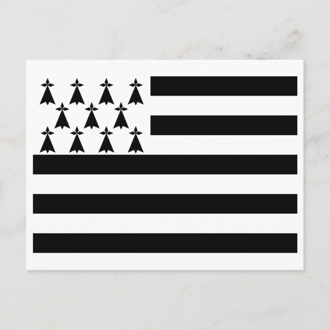 Carte Postale Drapeau patriotique de Bretagne (Devant)