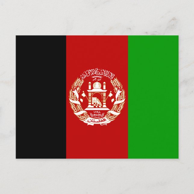 Carte Postale Drapeau patriotique de l'Afghanistan (Devant)