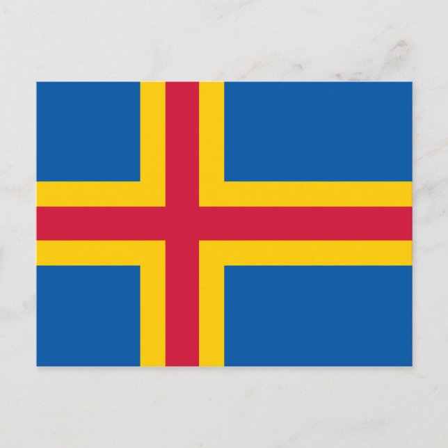 Carte Postale Drapeau patriotique des îles Åland (Devant)