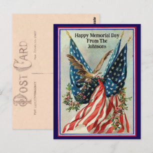 Carte Postale Drapeau patriotique personnalisé Jour du Souvenir 