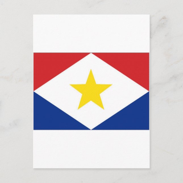 Carte Postale Drapeau Pays-Bas Antilles Saba (Devant)