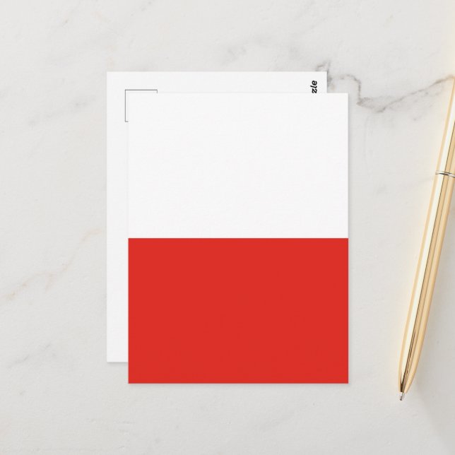 Carte Postale Drapeau polonais (Devant/Arrière en situation)