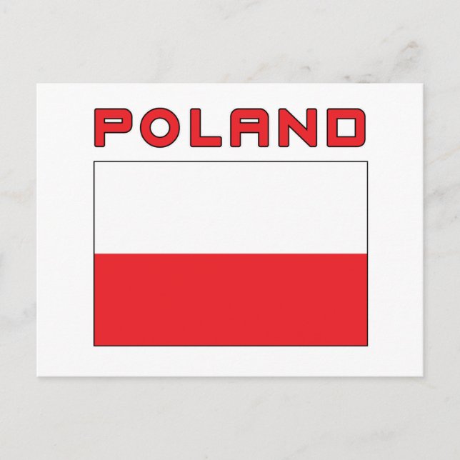 Carte Postale Drapeau polonais avec la Pologne (Devant)
