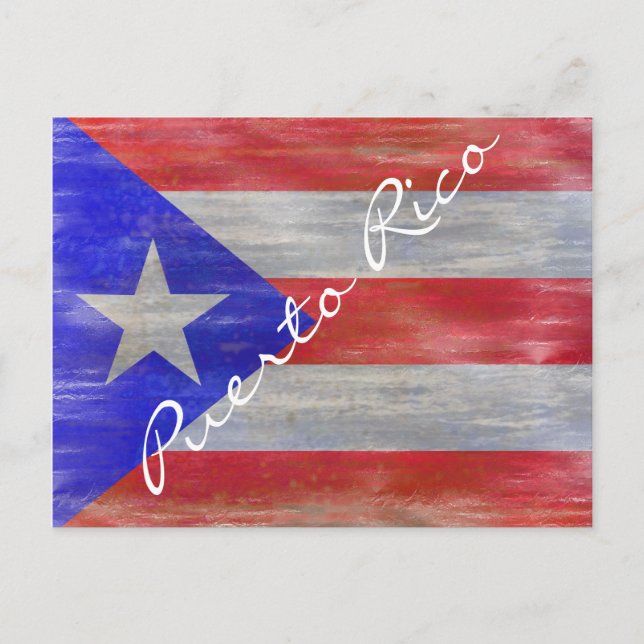 Carte Postale Drapeau porto-ricain de Porto Rico en détresse (Devant)