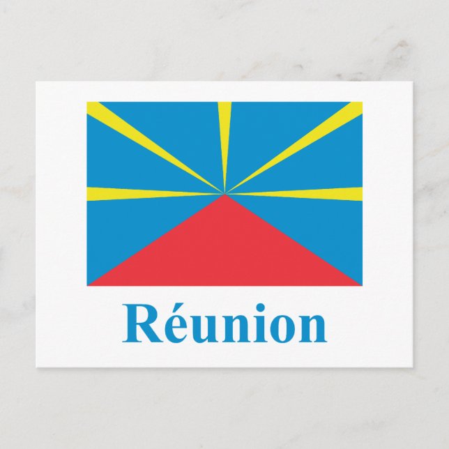 Carte Postale Drapeau proposé de l'île de la Réunion avec nom en (Devant)
