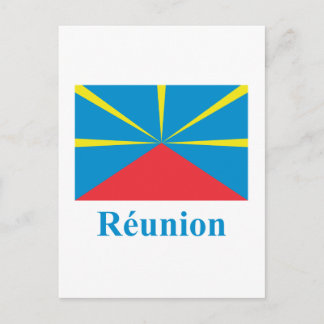 Carte Postale Drapeau proposé de l'île de la Réunion avec nom en