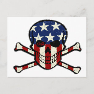 Carte Postale Drapeau Punisher Skull Americana