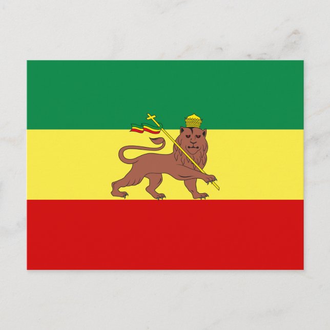 Carte Postale Drapeau rastafarien (Rastafarianisme) (Rasta) (Devant)