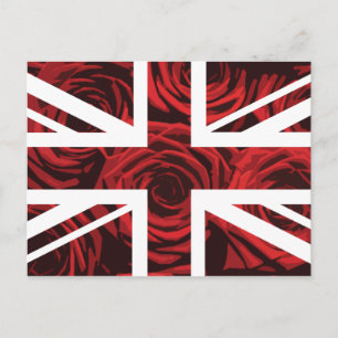 Carte Postale Drapeau Red Rose Union Jack British (UK)