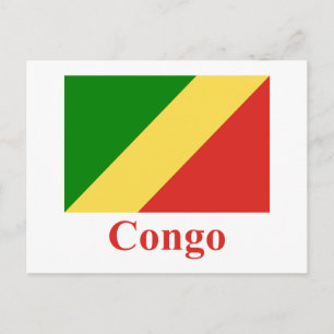 Carte Postale Drapeau République du Congo avec nom