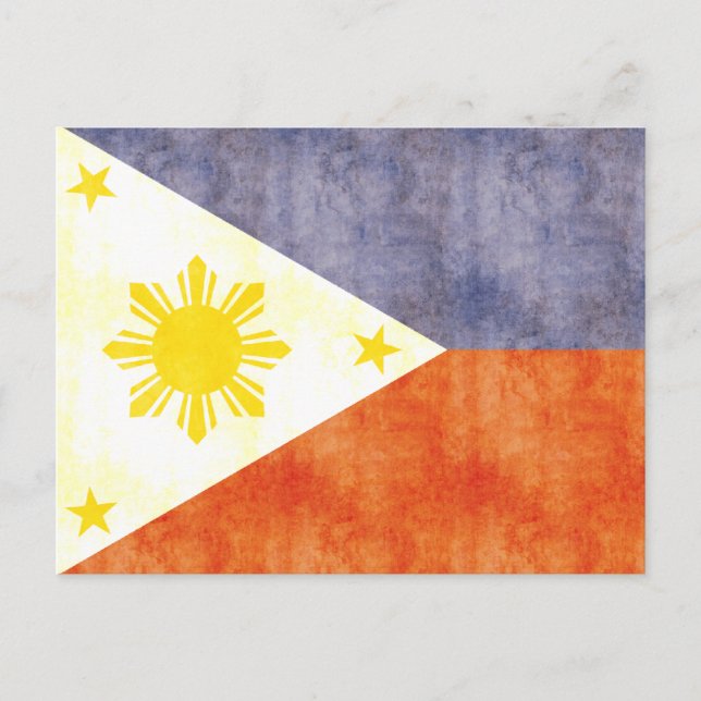 Carte Postale Drapeau rétro Vintage des Philippines (Devant)
