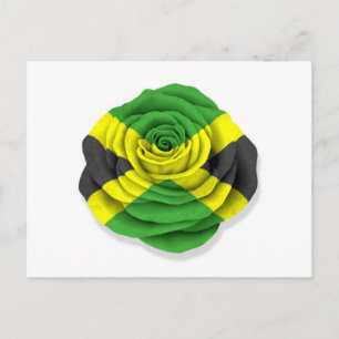 Carte Postale Drapeau Rose jamaïcain blanc