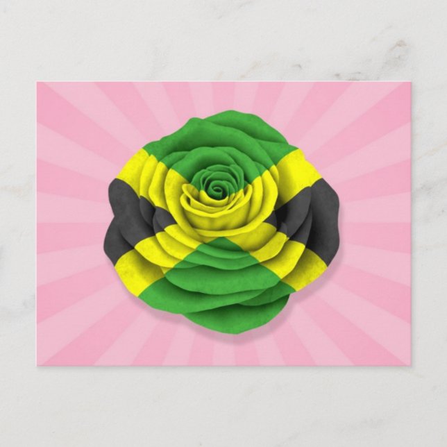 Carte Postale Drapeau Rose jamaïcain rose (Devant)