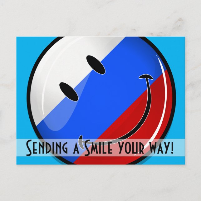 Carte Postale Drapeau russe souriant (Devant)