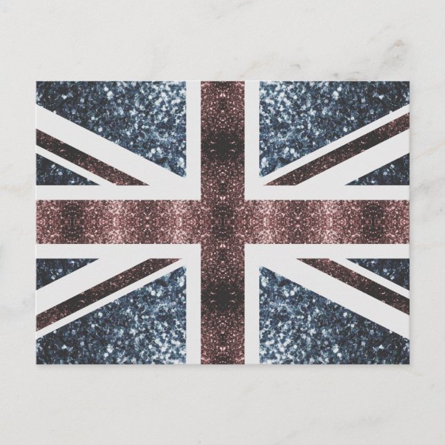 Carte Postale Drapeau rustique britannique rouge bleu étincelles (Devant)