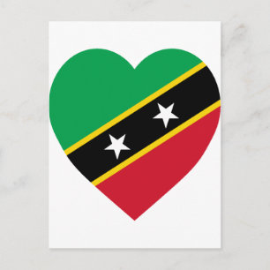 Carte Postale Drapeau Saint-Kitts-et-Nevis Coeur