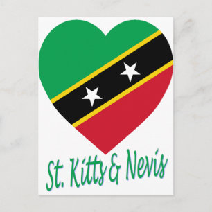Carte Postale Drapeau Saint-Kitts-et-Nevis Coeur