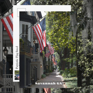Carte Postale Drapeau Savannah Georgia Lined E Jones St Photogra