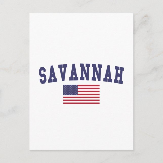 Carte Postale Drapeau Savannah US (Devant)