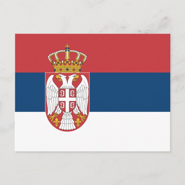 Carte Postale Drapeau serbe (Devant)