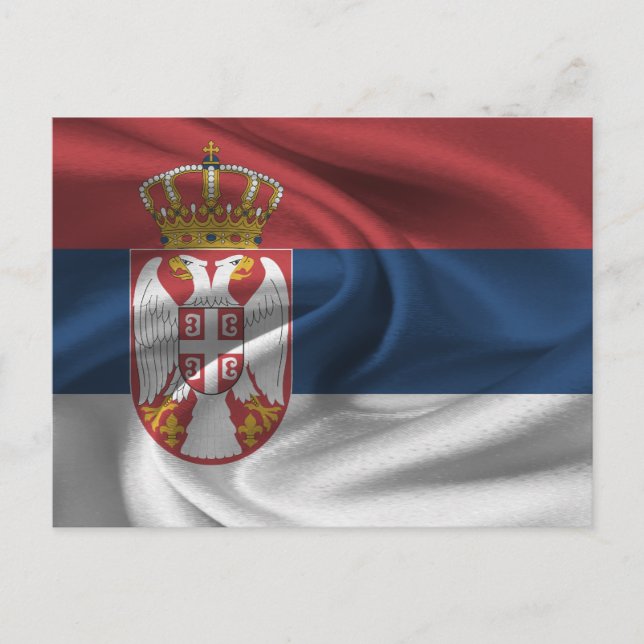 Carte Postale Drapeau Serbie (Devant)