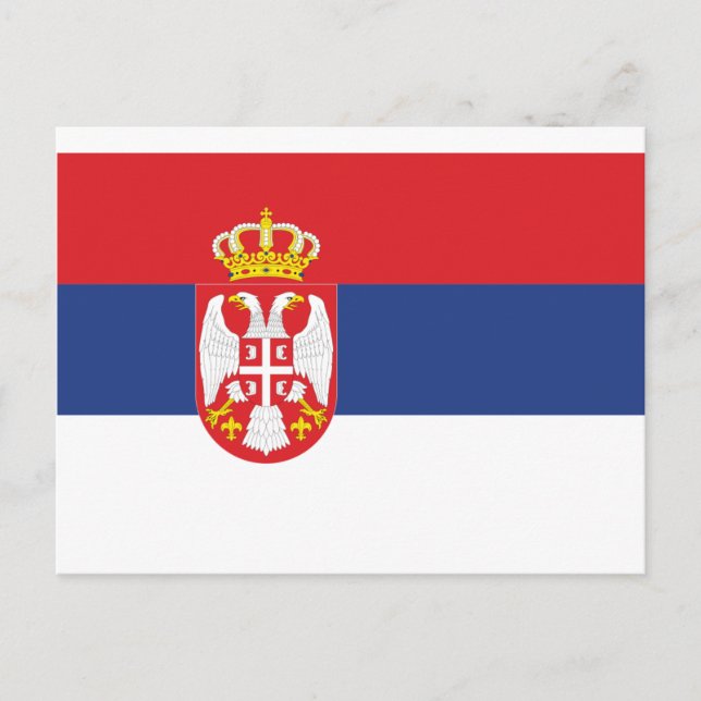 Carte Postale Drapeau Serbie (Devant)