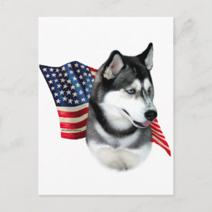 Carte Postale Drapeau sibérien Husky