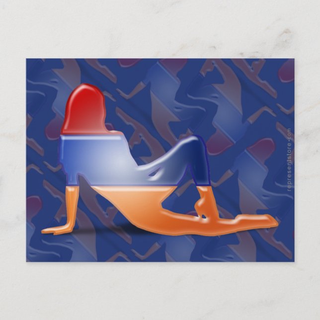 Carte Postale Drapeau Silhouette pour fille arménienne (Devant)