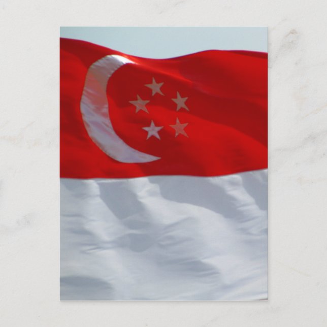 Carte Postale drapeau singapourien (Devant)