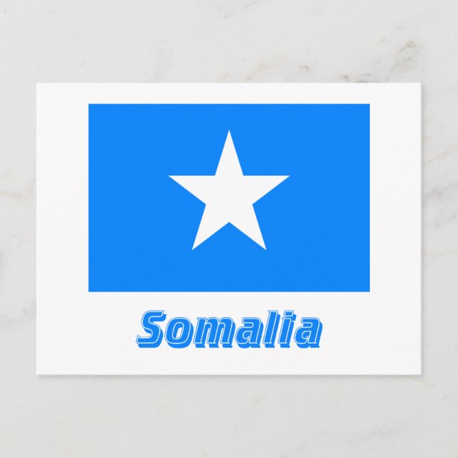 Carte Postale Drapeau Somalie avec nom (Devant)