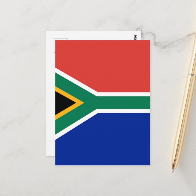 Carte Postale drapeau sud-africain (Devant/Arrière en situation)
