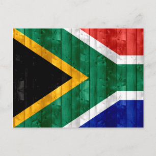Carte Postale Drapeau sud-africain en bois